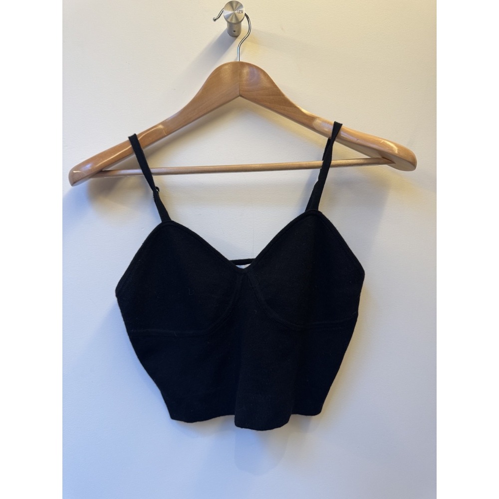 Women's "The Drop" Knit Corset Camisole Tank Bra Top Black Sz S